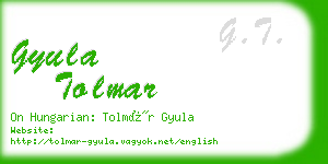 gyula tolmar business card